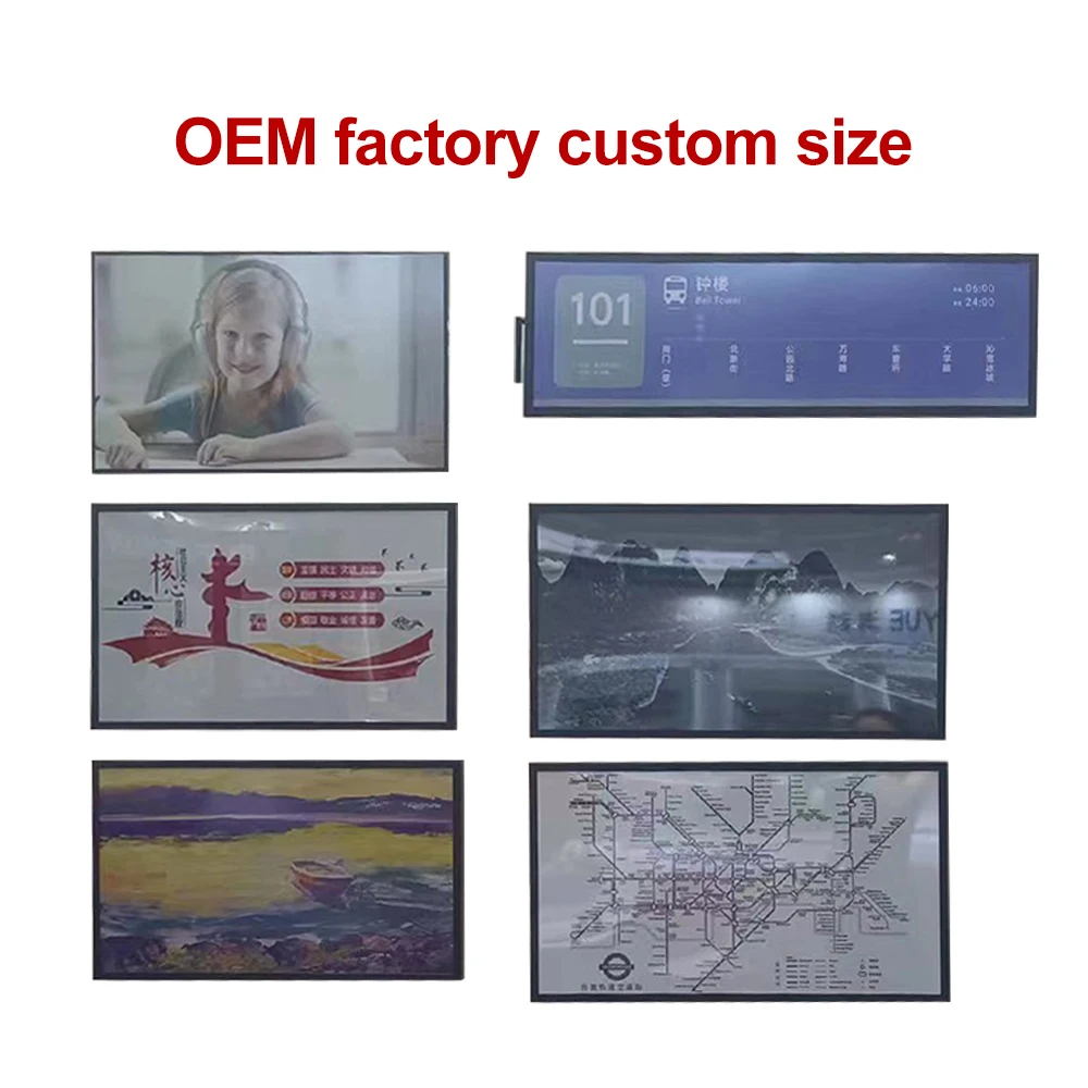 round e ink custom Large size factory 103inch flexible e-ink raw display flexible e ink strip 25.3 inch eink monitor Factory