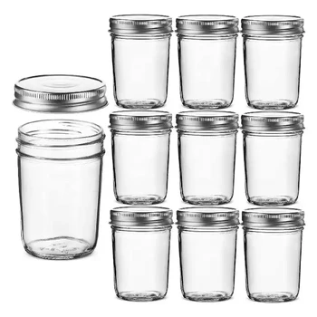 Wholesale Glass Mason Jar 8oz 240ml Clear Wide Mouth Food Storage Jar ...