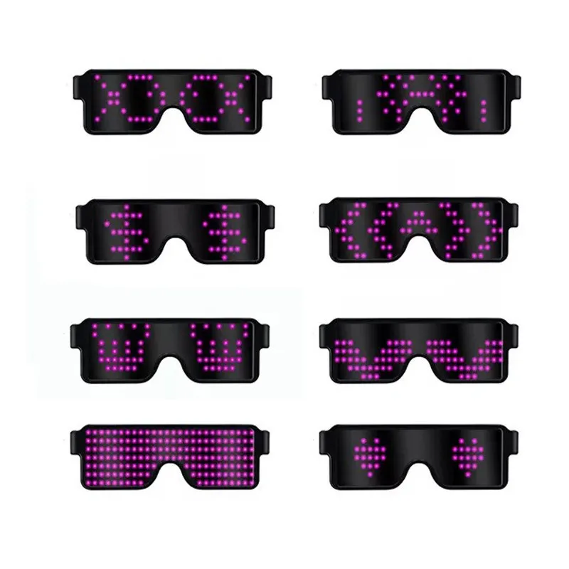 8 Modes Quick Flash USB Led Party USB charge Luminous Glasses Glow Sunglasses Christmas Concert light Toys Christmas decorations