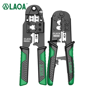 LAOA Ratchet Wire Pliers 8P6P Steel Wire Pliers Crystal Head Wire Pressing Pliers Three Purpose Set Wire Stripping Pliers