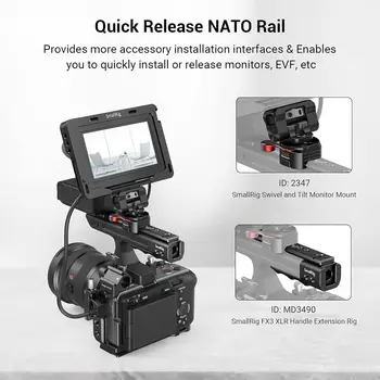 SmallRig FX3 / FX30 XLR Handle Extension Rig for Sony - MD3490 detail image