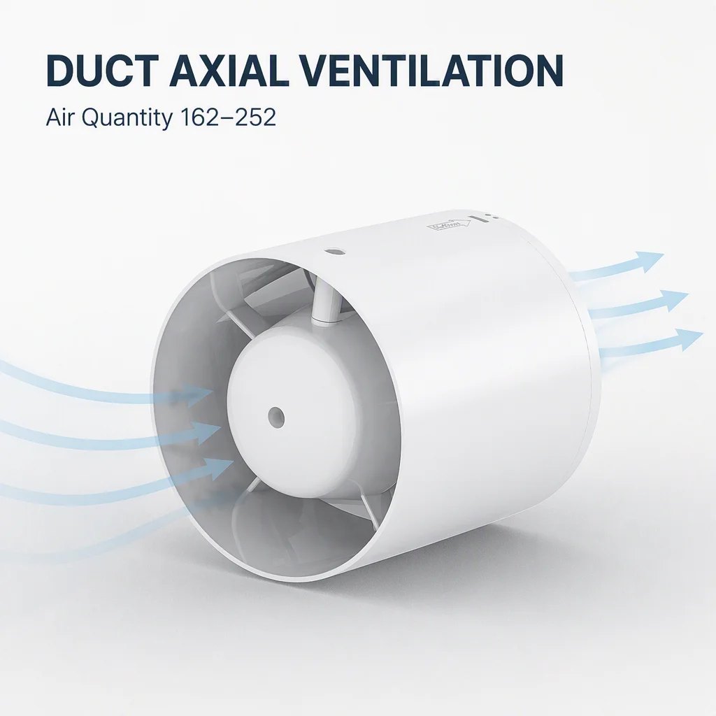 Mounted Bathroom Air Extractor, Wall, Inline, Centrifugal - detail 6