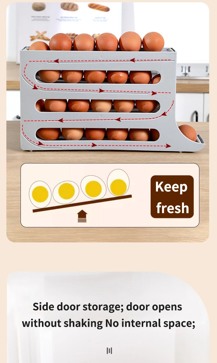 Egg Tray Plastic Egg Tools Storage 4 Tiers Egg Holder for Refrigerator