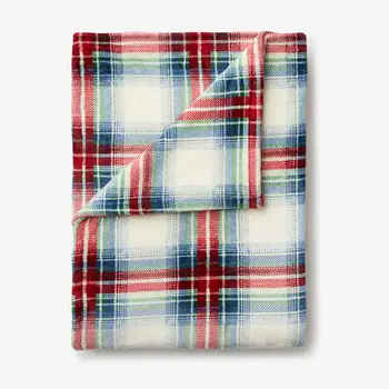 Customized Rotary Printed Plaid Microfiber Flannel Fleece Blanket, Wholesale Comfy Checkered Blanket Throw OEM