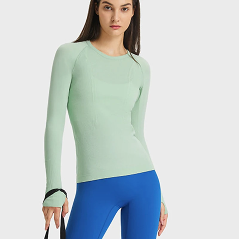 Fall Spring Fitness Wear Yoga Women's Long Sleeve Seamless Running