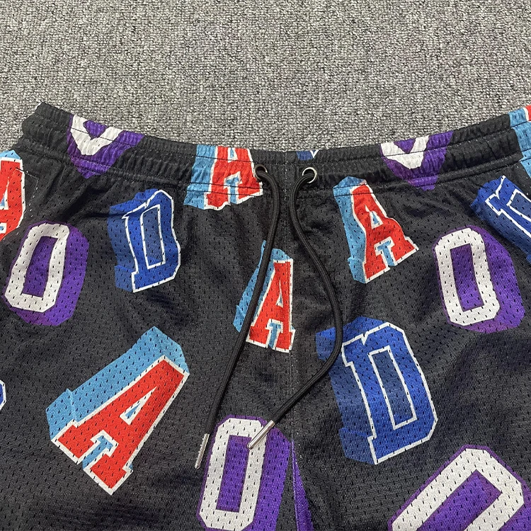 Custom Breathable Fabric Sublimation Design Men Sports Street Wear Free Design Mesh Basketball Shorts