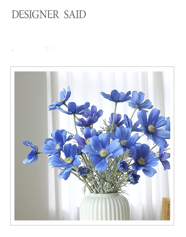 Hot Sale Decorative Coreopsis Silk Artificial Flowers Calliopsis Cosmos Flower Golden Wave For