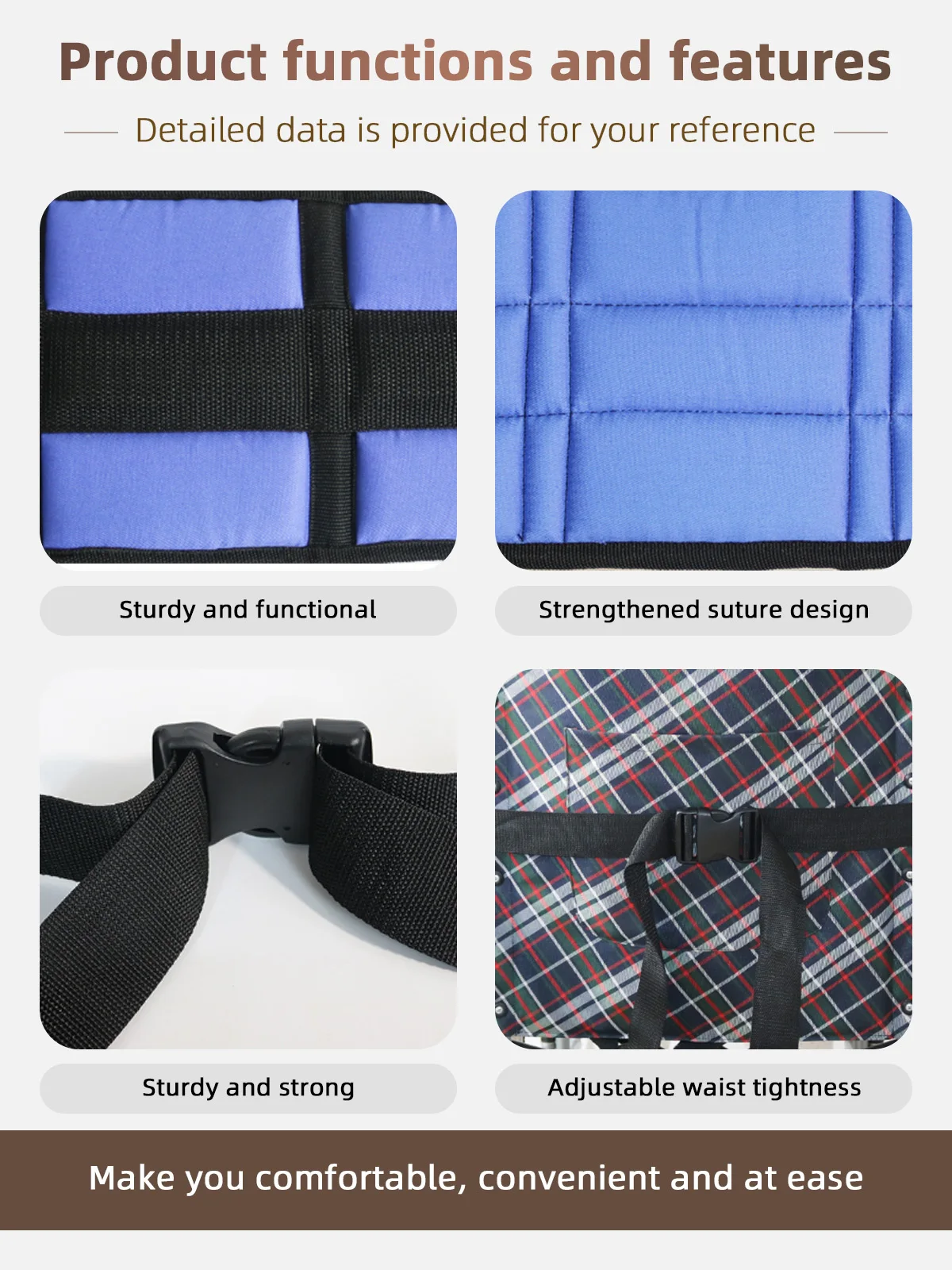 Hospital Grade Waterproof Transfer Belt with Needle Detection and Mult - product detail 3