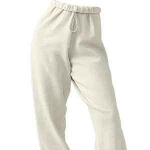 2023 New Custom logo Soft Fleece Blank White Jogger Track Pant for Women Cotton Track Sweat Pants