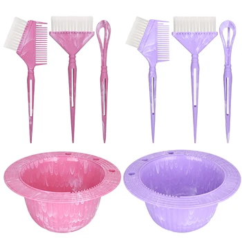 4PCS Hair Dye Brush and Bowl Set Professional Salon Colour Mixing Dyeing Kit Hair Dye Coloring Tools Hair Tinting Set
