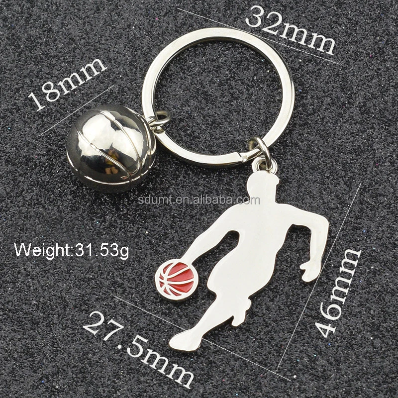 Basketball Game Sport Promotion Gift Metal Keyring Custom Key Chain