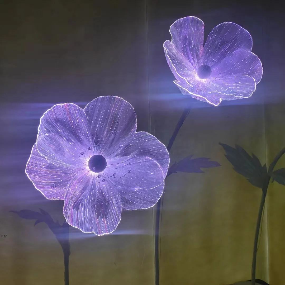 Factory Direct LED Fiber Optic Flower Bouquet Garden Holiday Decorative Lights Simulation Flowers for Outdoor Christmas