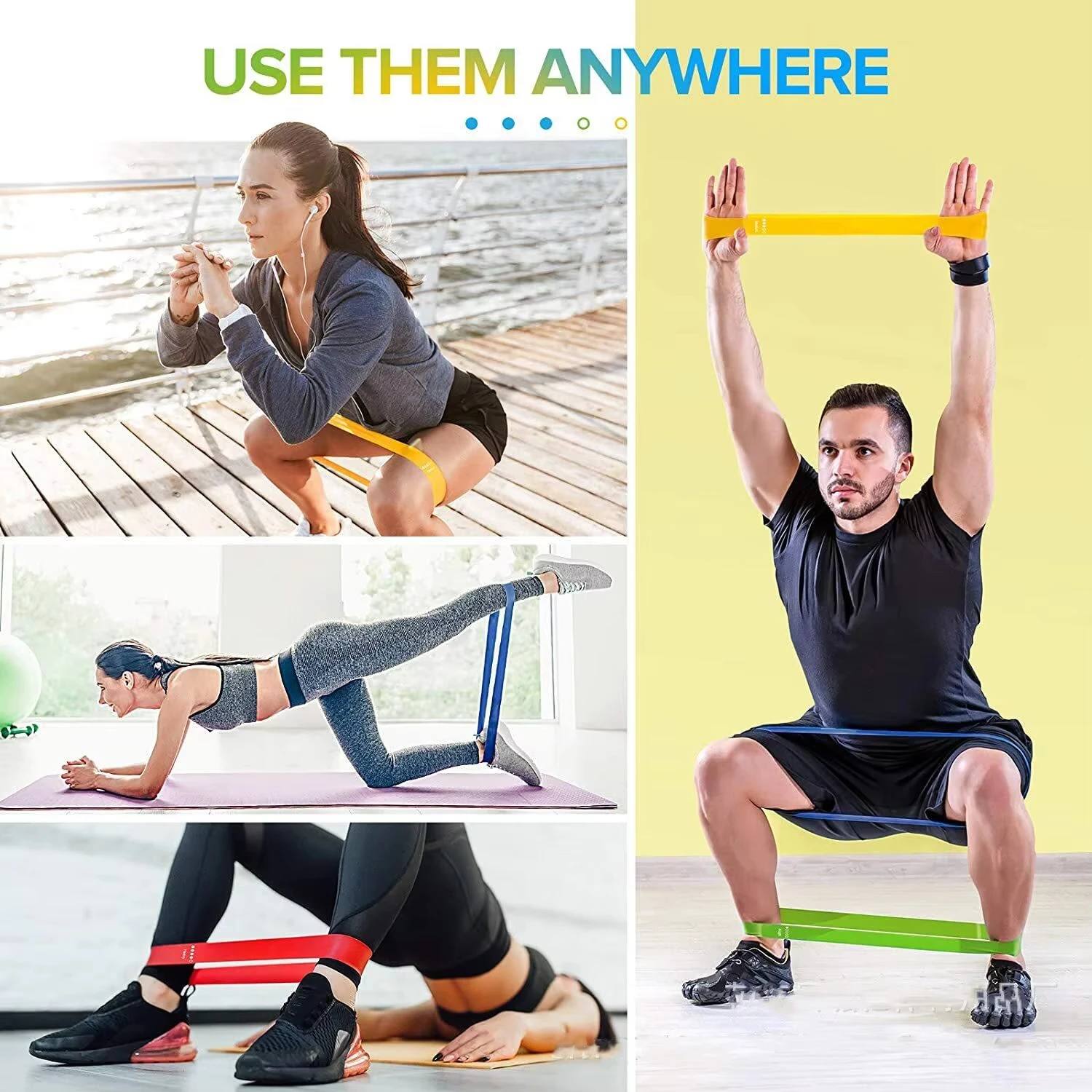 XD Exercise Elastic Loop Resistance Bands Gym Latex Resistance Bands Custom Logo Workout Resistance Bands Set