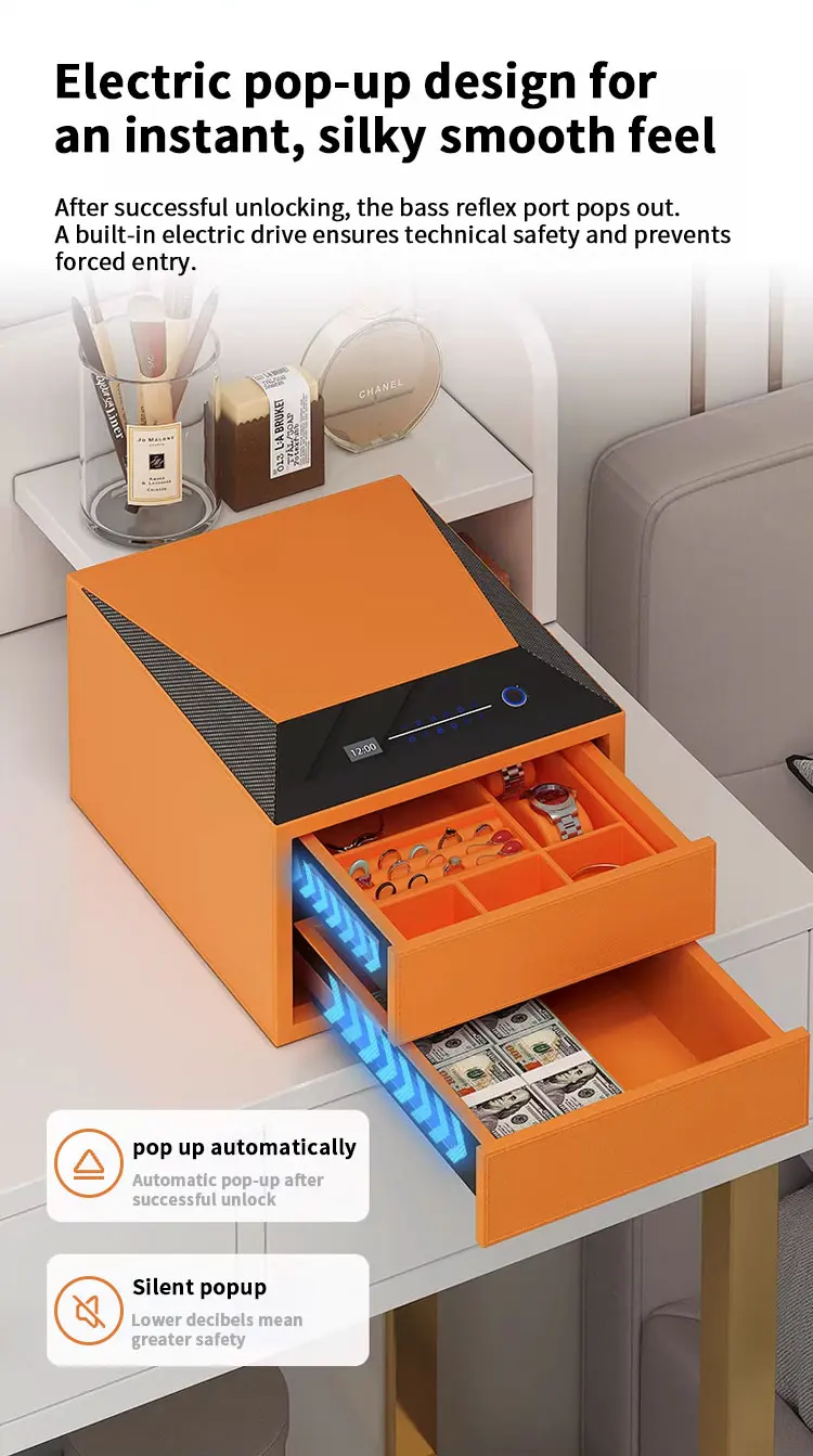 f2 1a ceqsafe smart premium jewelry box with fingerprint drawer electronic digital lock bedroom wardrobe safe-9