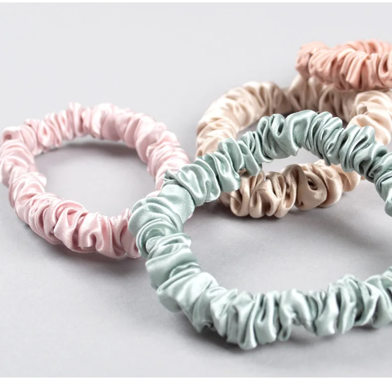 High Quality Custom Elastic Hair Band Tie-dye Process 100% Mulberry Silk Scrunchies Set