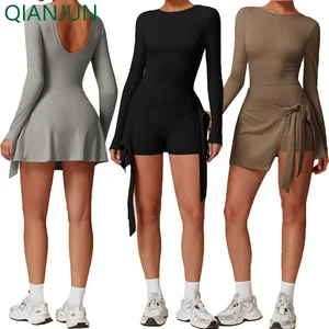 2026 New Women Sportswear One Piece Tennis Dress Sport Skirt Quick Drying Tennis Dress Fitness Clothing Women