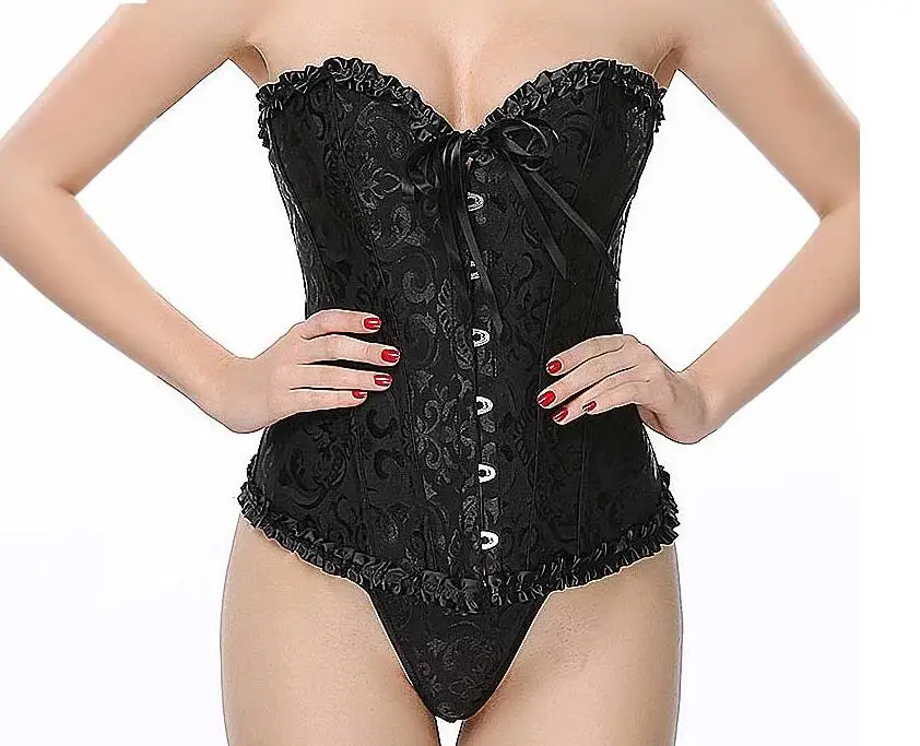Lace Up Corset Overbust Jacquard Floral Bustier Fish Boned Gothic Gorset Plus 6xl Busk Korsett For Sexy Outfit Korset - Buy Corset,Steel Boned Corset,25 Steel Boned Corset Product on Alibaba.com