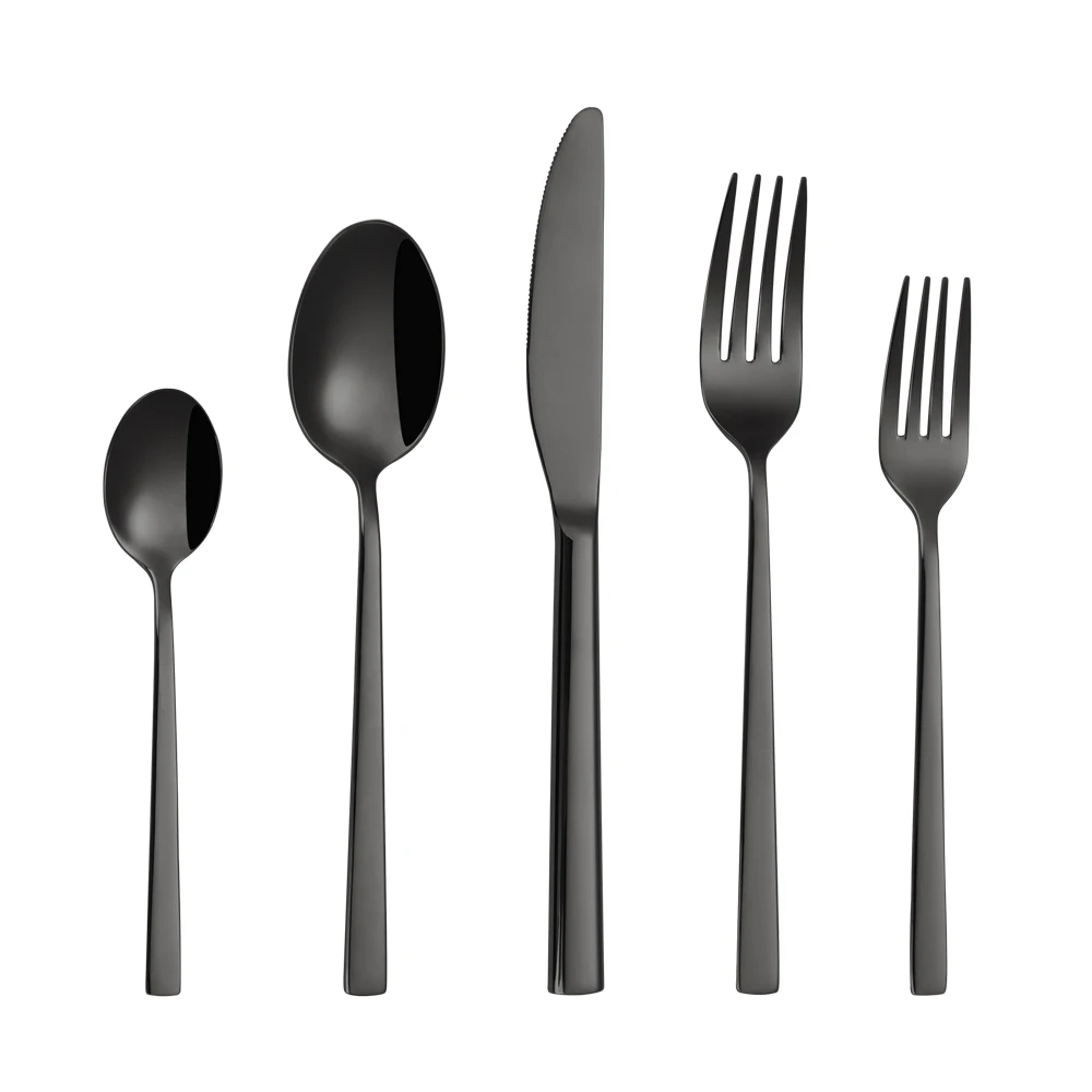 Wholesale PVD Silverware Metal Matt Black Matte Cutlery Set Stainless Steel Matte  Black Flatware Set - Buy Wholesale PVD Silverware Metal Matt Black Matte  Cutlery Set Stainless Steel Matte Black Flatware Set