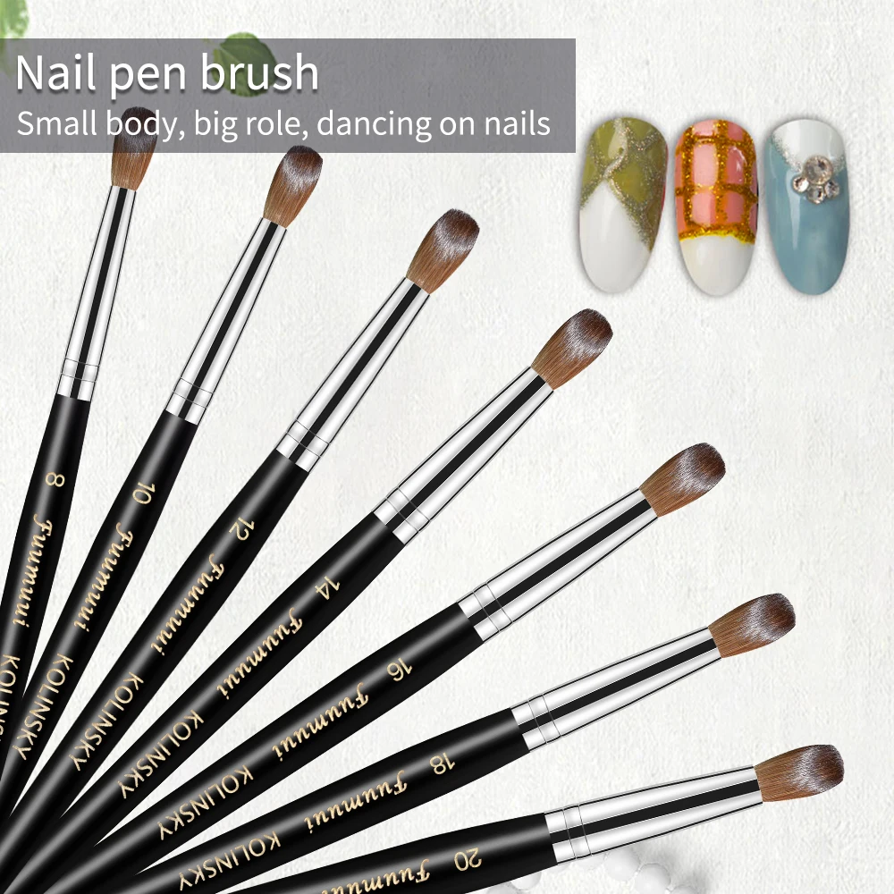 High End Real Acrylic Brush Pure Kolinsky Germany Flat 100 Nail