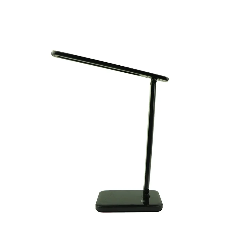 black color stepless dimmable 3 color change  led table lamp home desk night light with phone recharge china manufacture