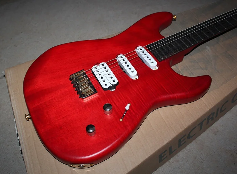 Flyoung Matte Red 6 Strings Electric Guitar Cheap Price Guitar Factory Guitar