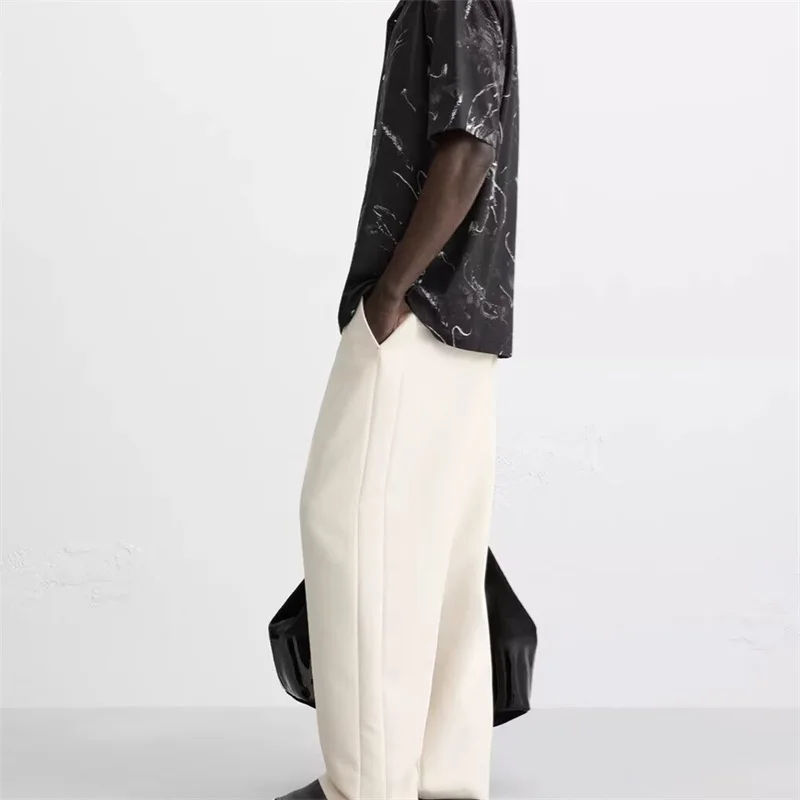 TAOP&ZA 2025 Spring New Men's Black Loose Casual Comfortable Printed Elastic Short Sleeve Shirt 7545410