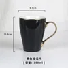 Glossy black gold-plated handle