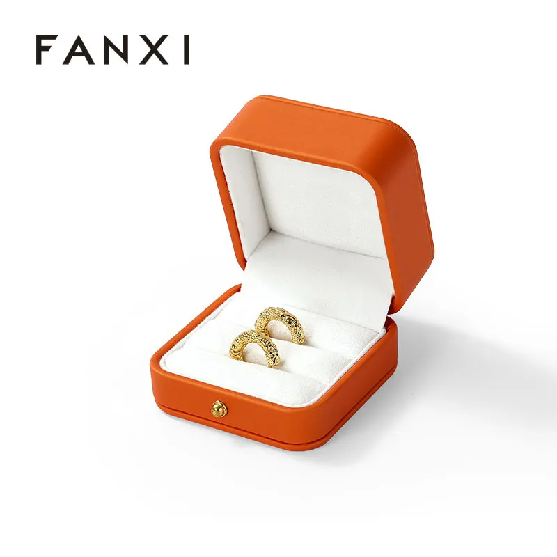 FANXI Wholesale Luxury Jewelry Box with PU Leather & Suede Velvet Exterior Magnetic Closure Lid Customizable Design OEM Service