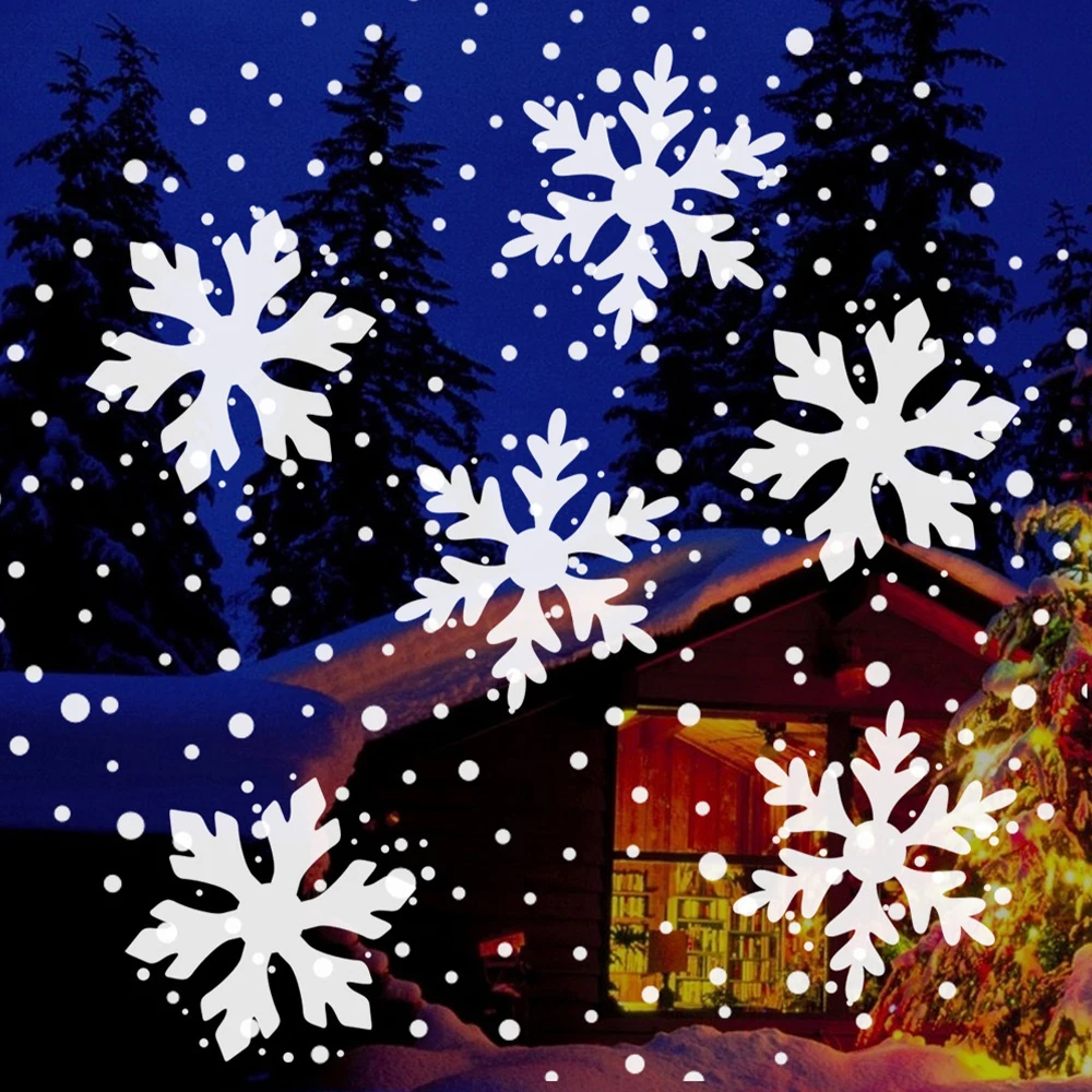 LED Christmas Snow Lights White Storm 360 Degree Rotating Projection Pattern Outdoor Landscape Lawn Laser Stage Spotlights