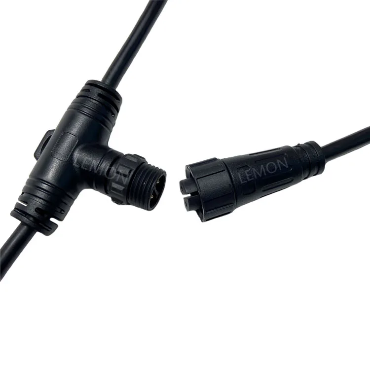 T Type Outdoor Landscape Light Power 2 Pin Male Female Ip67 T Connector Waterproof Cable Connector
