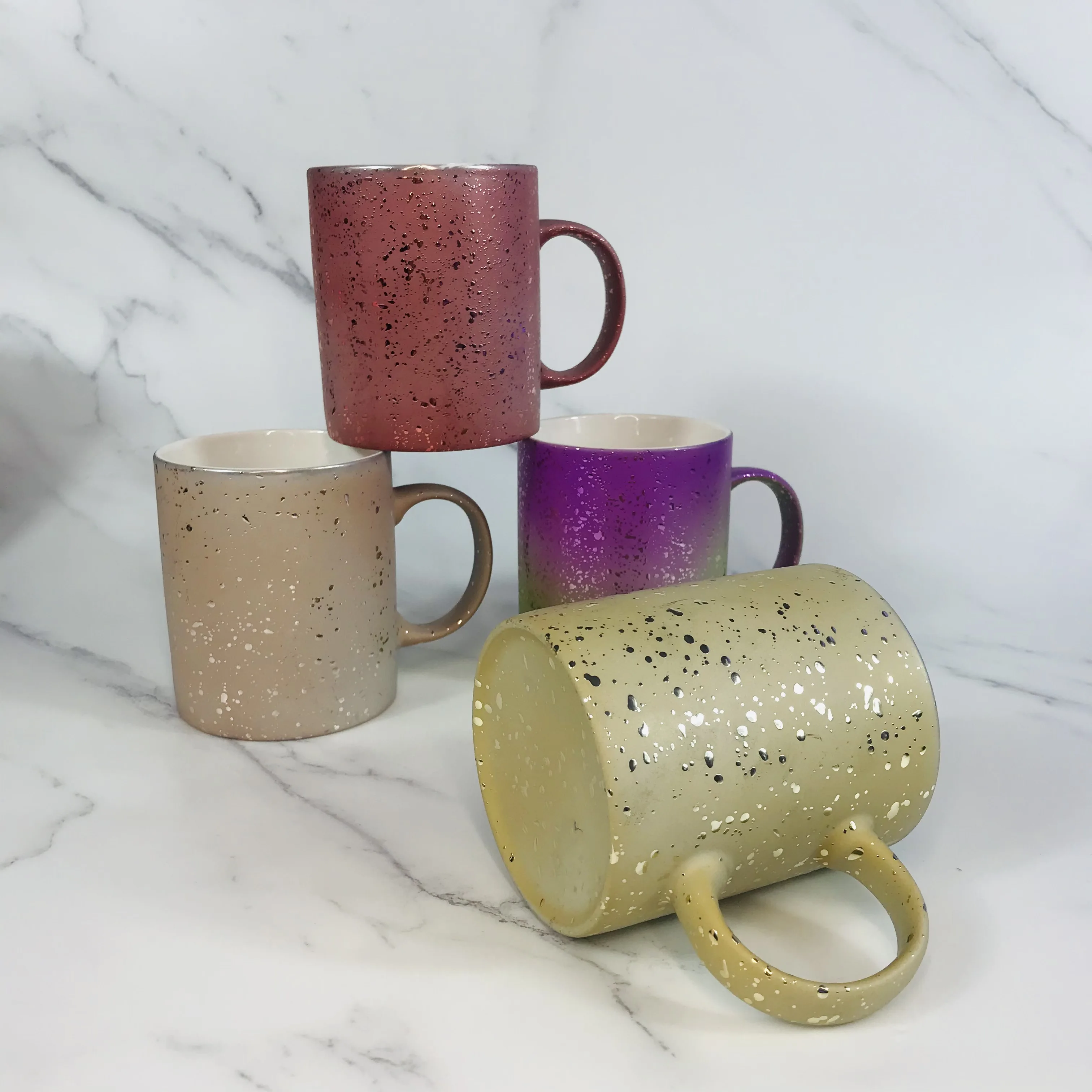 400ml Heat Resistant Starry Sky Gradient Ramp Breakfast Enamel Ceramic Office Milk Coffee Tea Cup Mug