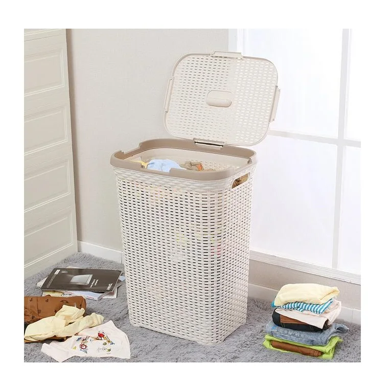 60 л корзина для белья стильная пластиковая с