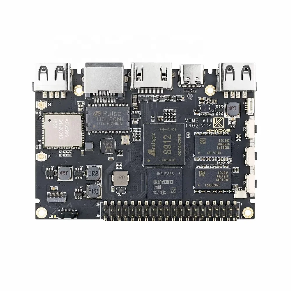 Khadas VIM2 Basic Powerful Single Board Computer Octa Core with MIMOx2 WiFi AP6356S WOL Amlogic S912 DIY Box