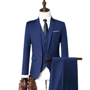 Men's Casual Suit Men's Suit Business Casual Professional Dress Solid Color Suit Two Piece