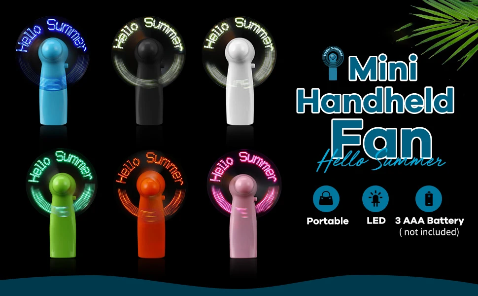 Mini Fan with Light - Portable Cooling & Programmable LED