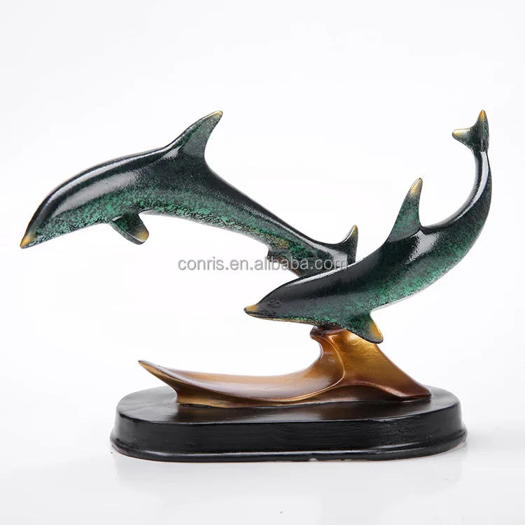 Resin Animal Ornaments Desktop Table Resin Dolphin Statues Home