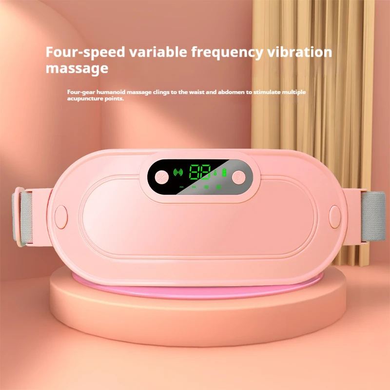 New Arrival Menstrual Heating Pad Portable Cordless Period Pain Relief Body Belt Hot Compress Cramps Vibration Massage Product