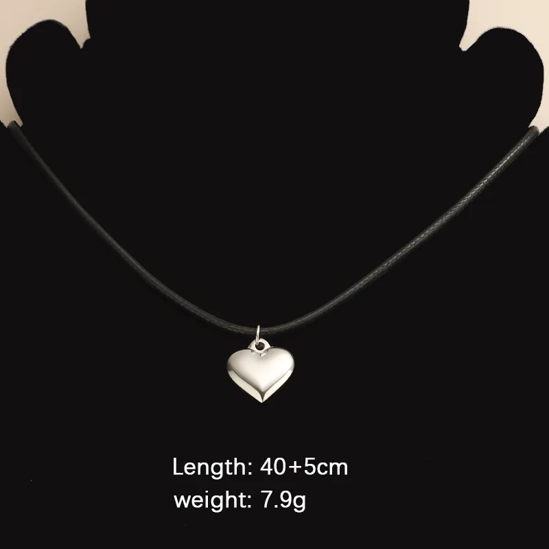 3D Steel Heart Pendant Necklace