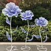 Blue and white with pole base
