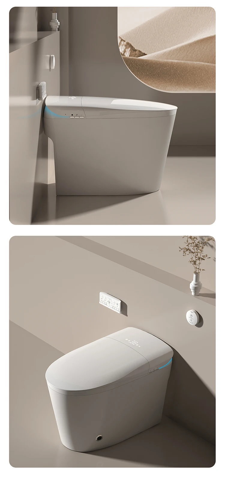 Modern Automatic Sanitary Ware Floor Mounted Auto Flush Electric Toilet ...