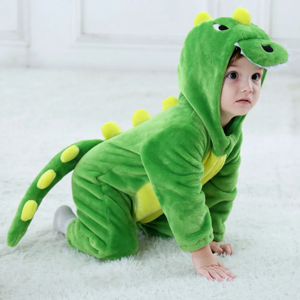 Toddler Animal Costumes Baby Flannel Romper Animal Onesies for Baby Boys Girs Dinosaur 70cm 