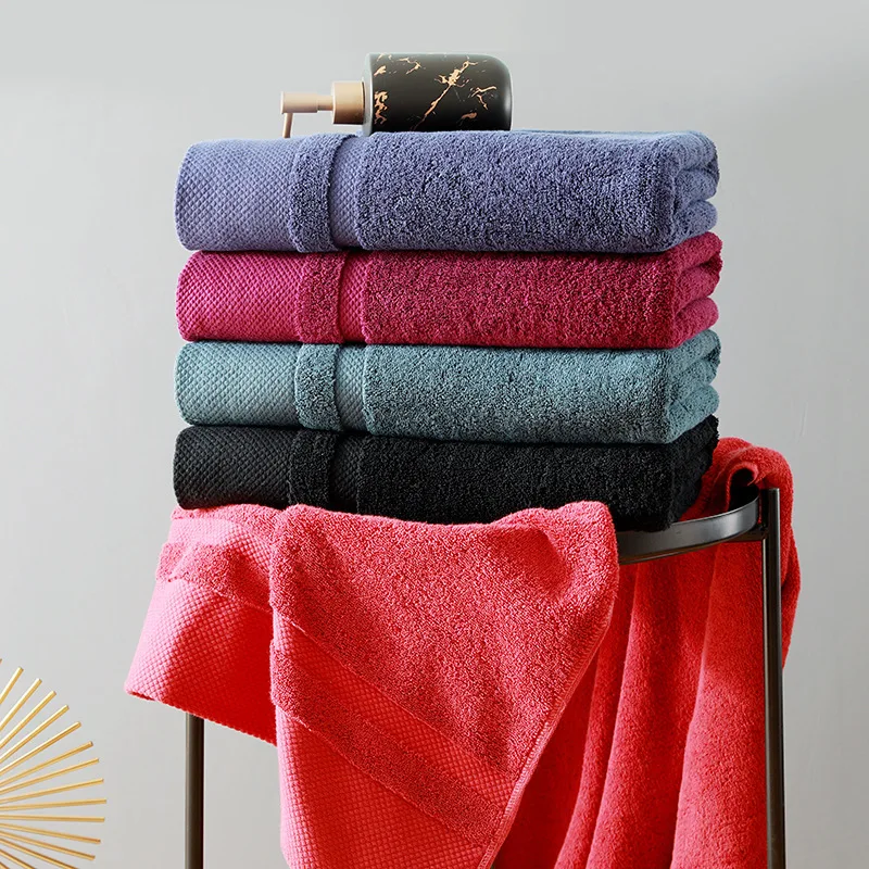 Customized Plain Red Embroidery Logo 100 Cotton Terry Luxury Towel