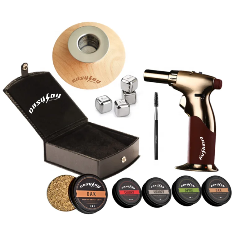 Kit Per Affumicare Cocktail E Bevande TOPRON – Con Torcia, 4 Tipi Di Trucioli Di Legno, Per Whisky, Bourbon, Caffè