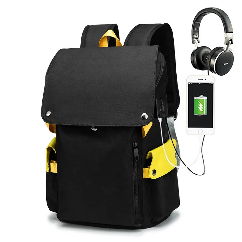 yellow designer backpack