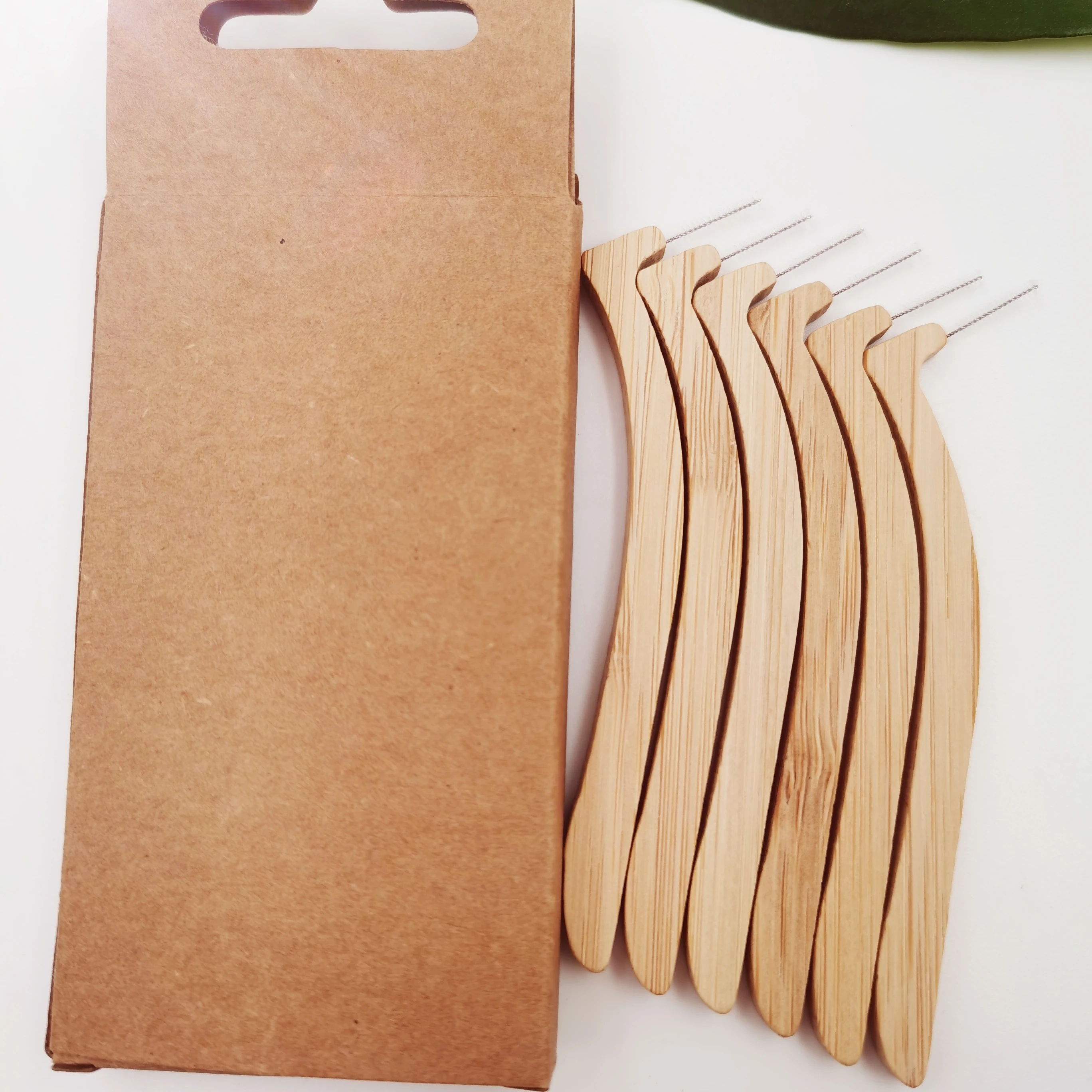 Экологичная 100% биоразлагаемая Органическая Бамбуковая межзубная щетка L-формы