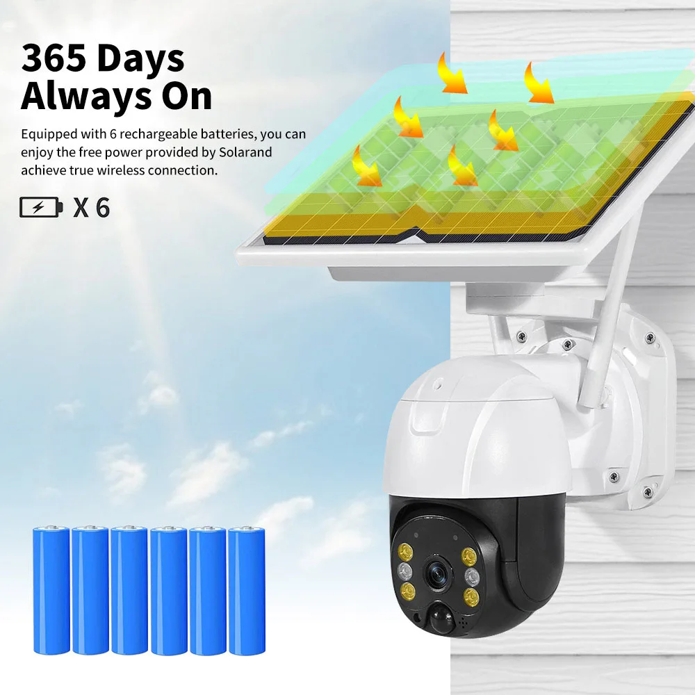 Factory Promotion Smart Home Low Power Consumption Battery Power 4G Solar Camera ICSEE PIR Detection Solar 4G PTZ Camera