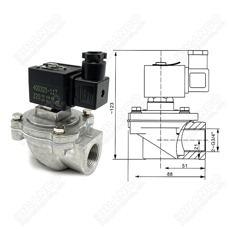 SCG353 Series 3/4'' Inch SCG353A043 Clean Air PulseJet Valve With Aluminum Alloy Body