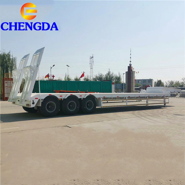China Gooseneck 3 Axle Used Lowboy Low Bed Trailer for Sale