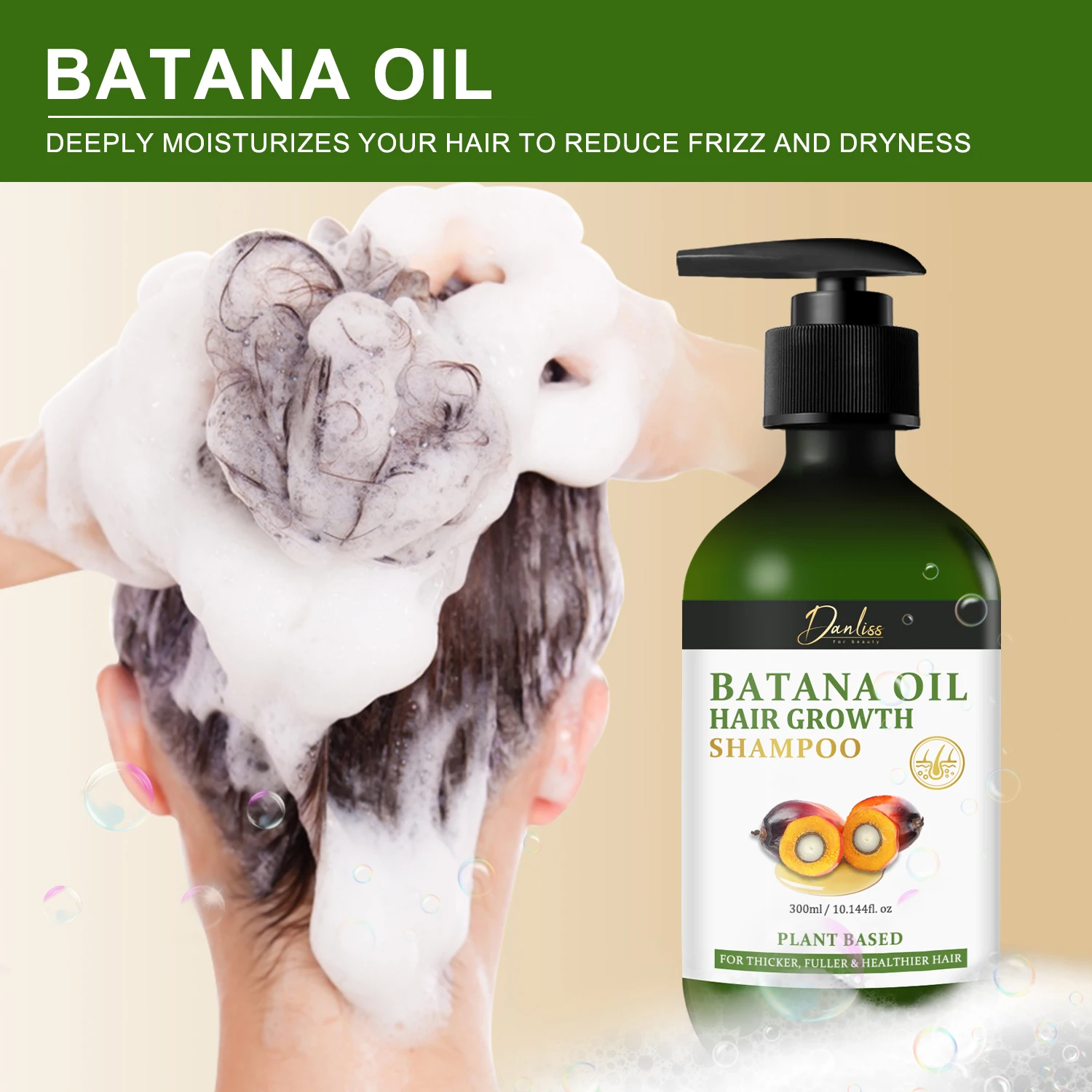 Private Label Organic Hair Care Growth Shampoo Sulfate Free Curly Batana Oil Mint Shampoo and Conditioner for Thinning Hair