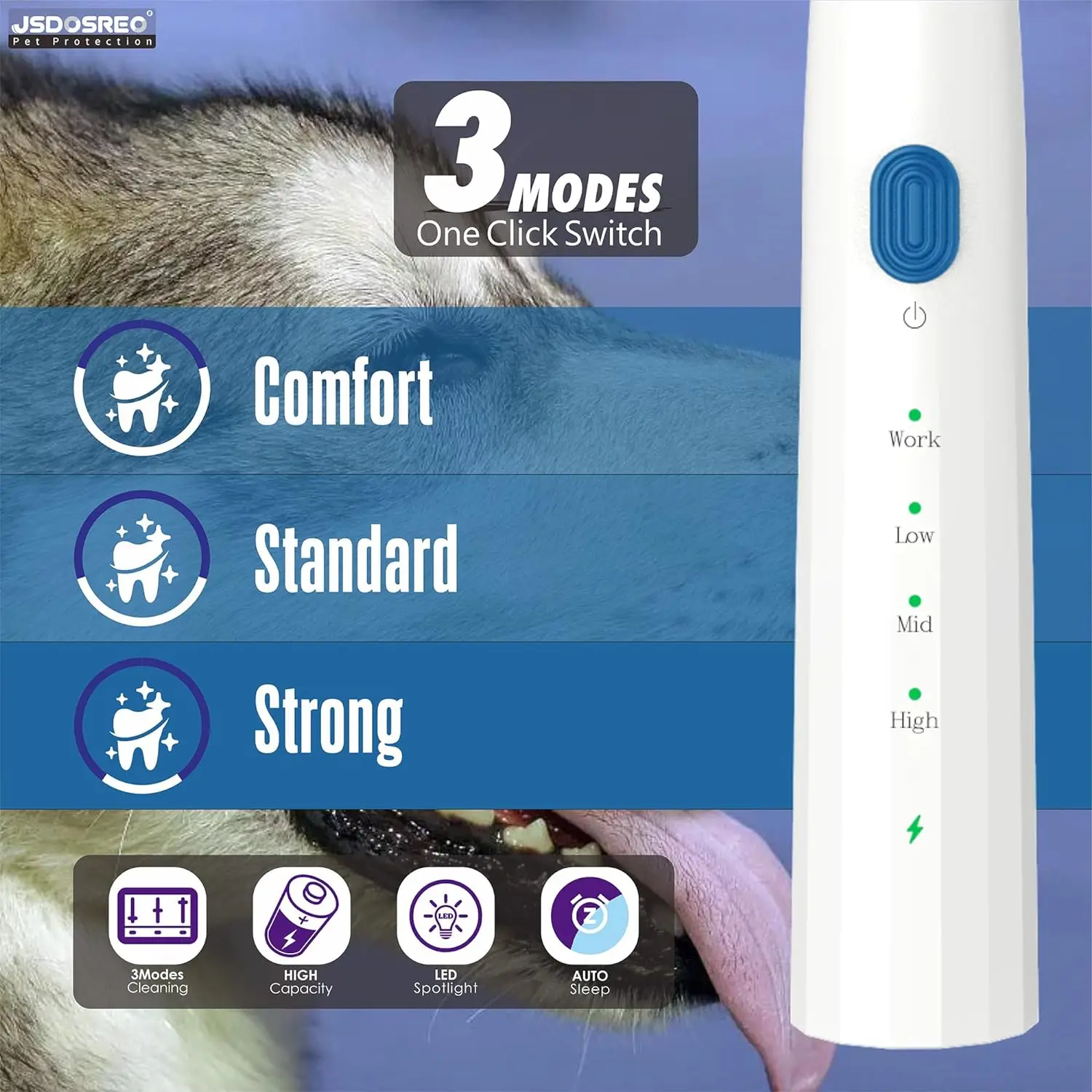 Professional Tartar Remover Ultrasonic Teeth Cleaning Device for Pets